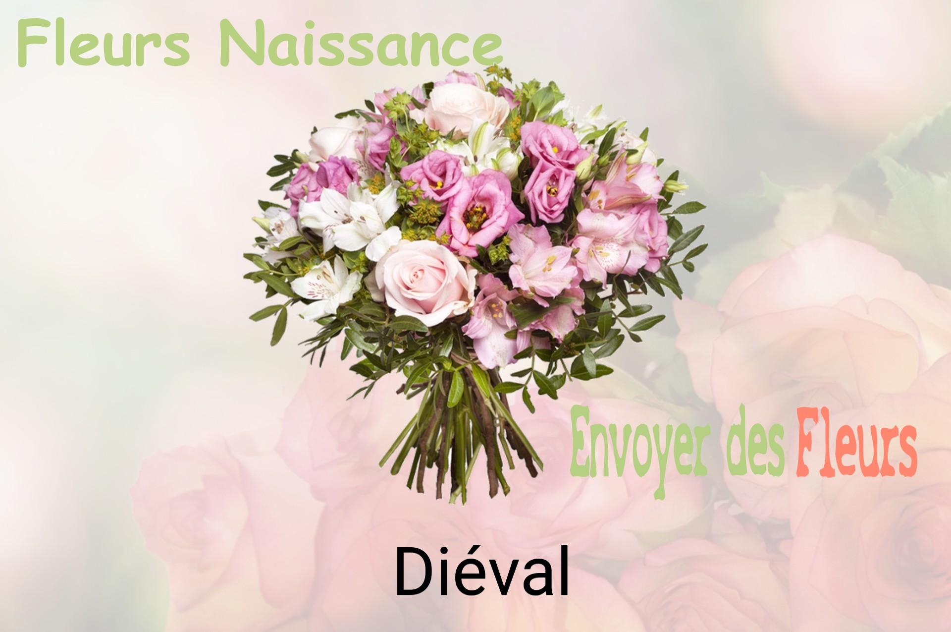 Bouquet de fleurs de naissance livré à Diéval