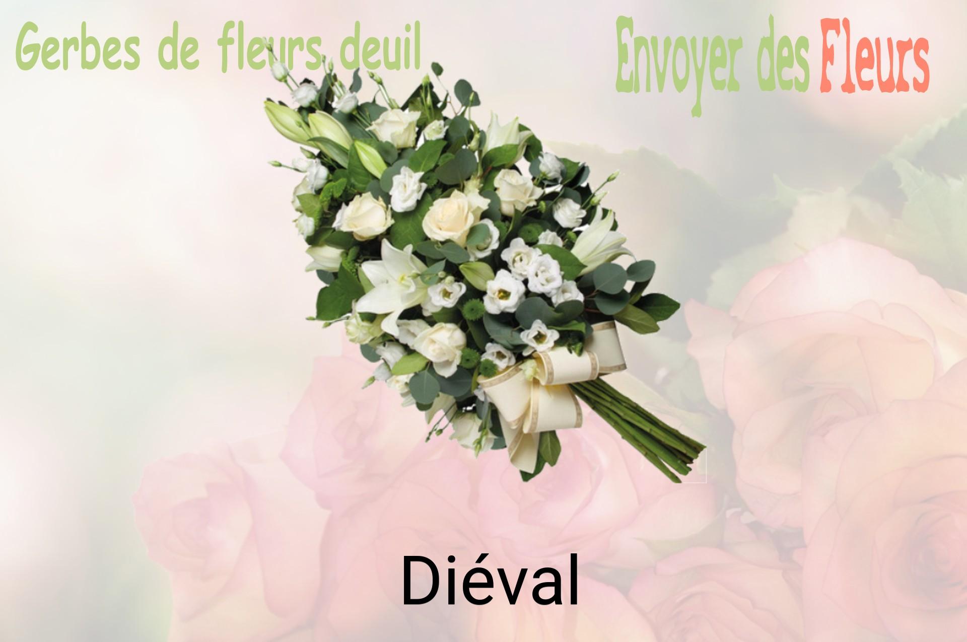 Gerbe de fleurs de deuil livrée à Diéval